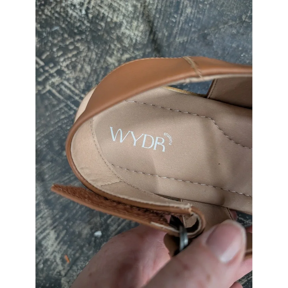 Women's Tan Platform Wedge Sandals wide width